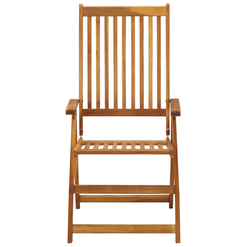 Folding garden chairs with cushions 8 pieces solid acacia wood