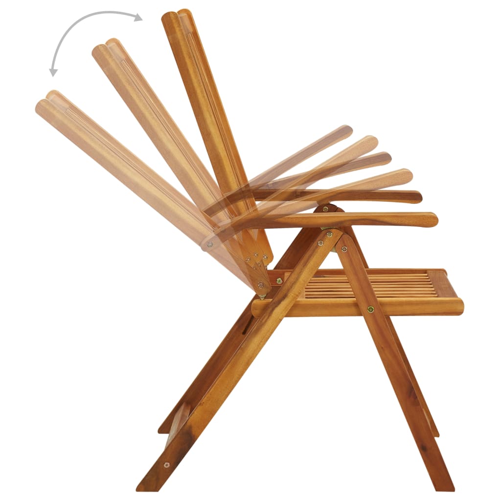 Folding garden chairs with cushions 8 pieces solid acacia wood