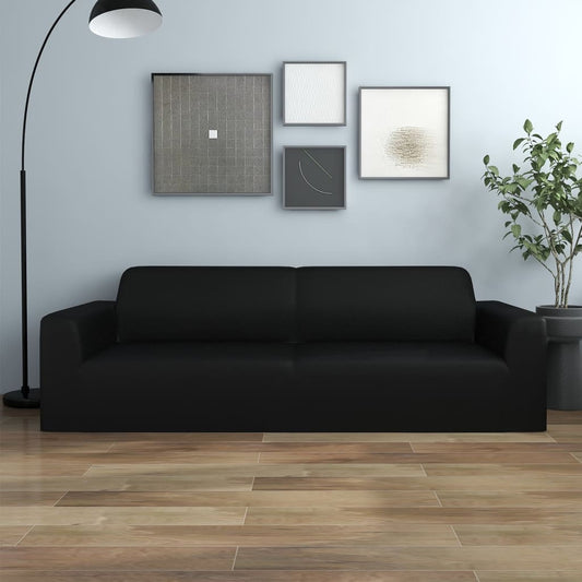 3-seater sofa cover polyester black