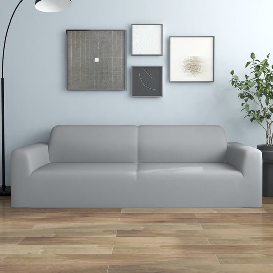 3-seater sofa cover polyester grey