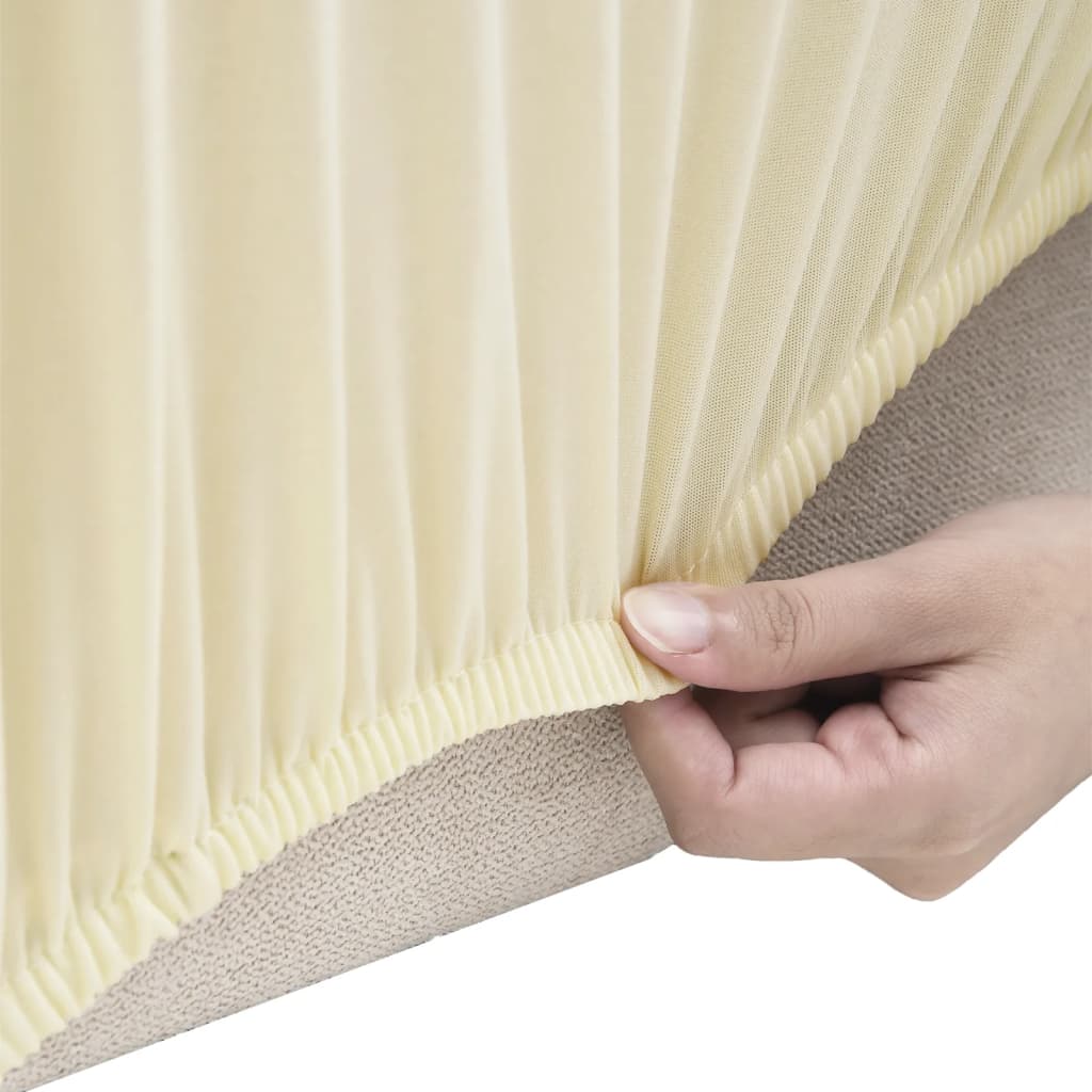 2-seater sofa cover polyester cream white