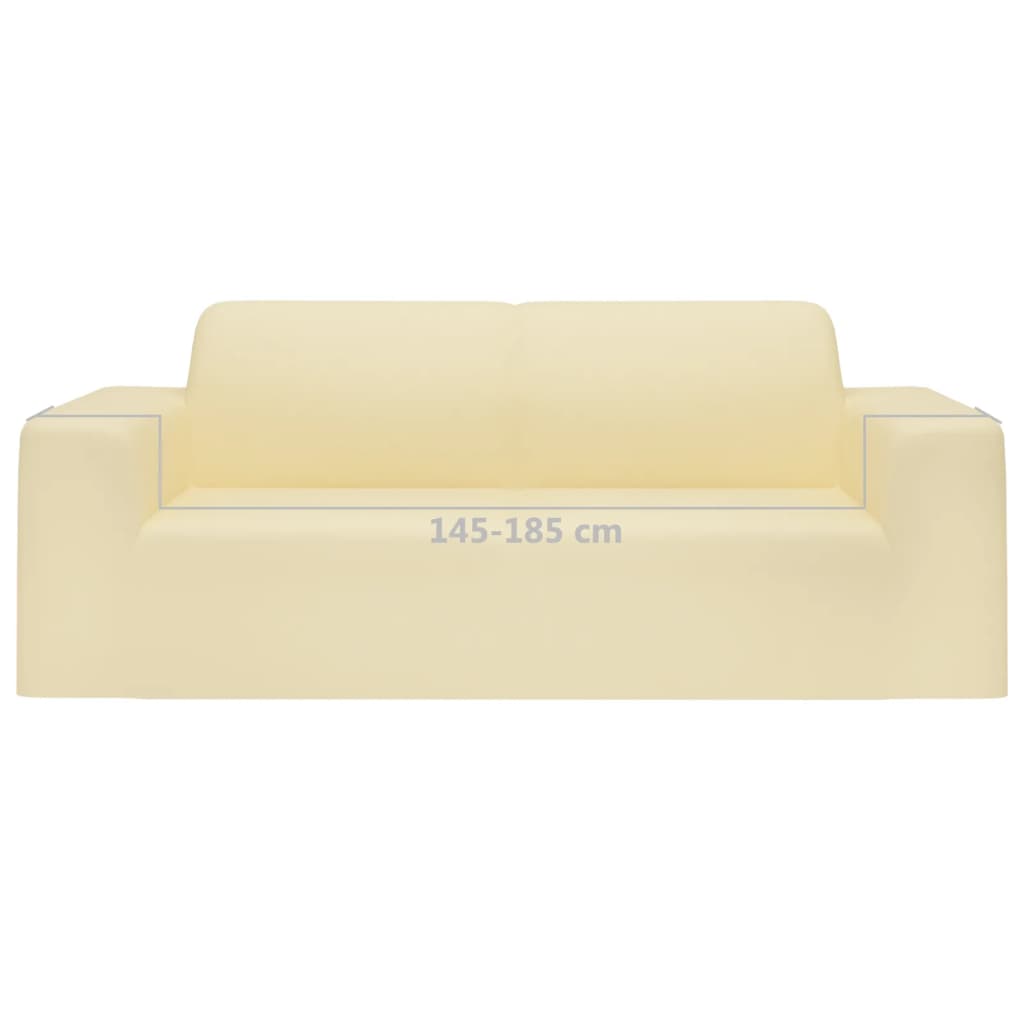 2-seater sofa cover polyester cream white
