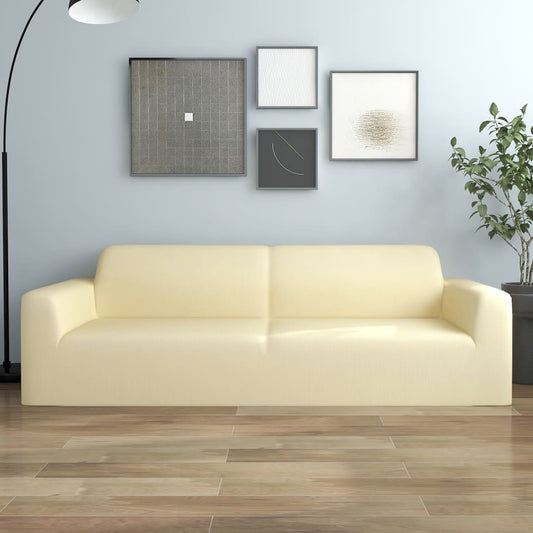 3-seater sofa cover polyester cream white