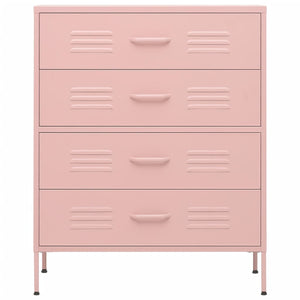 Chest of drawers pink 80x35x101.5 cm steel
