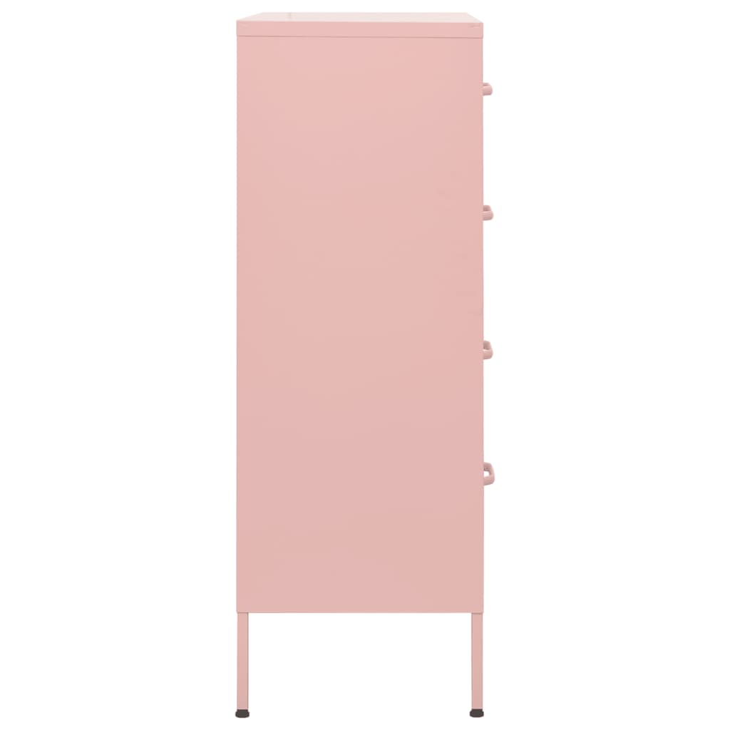 Chest of drawers pink 80x35x101.5 cm steel