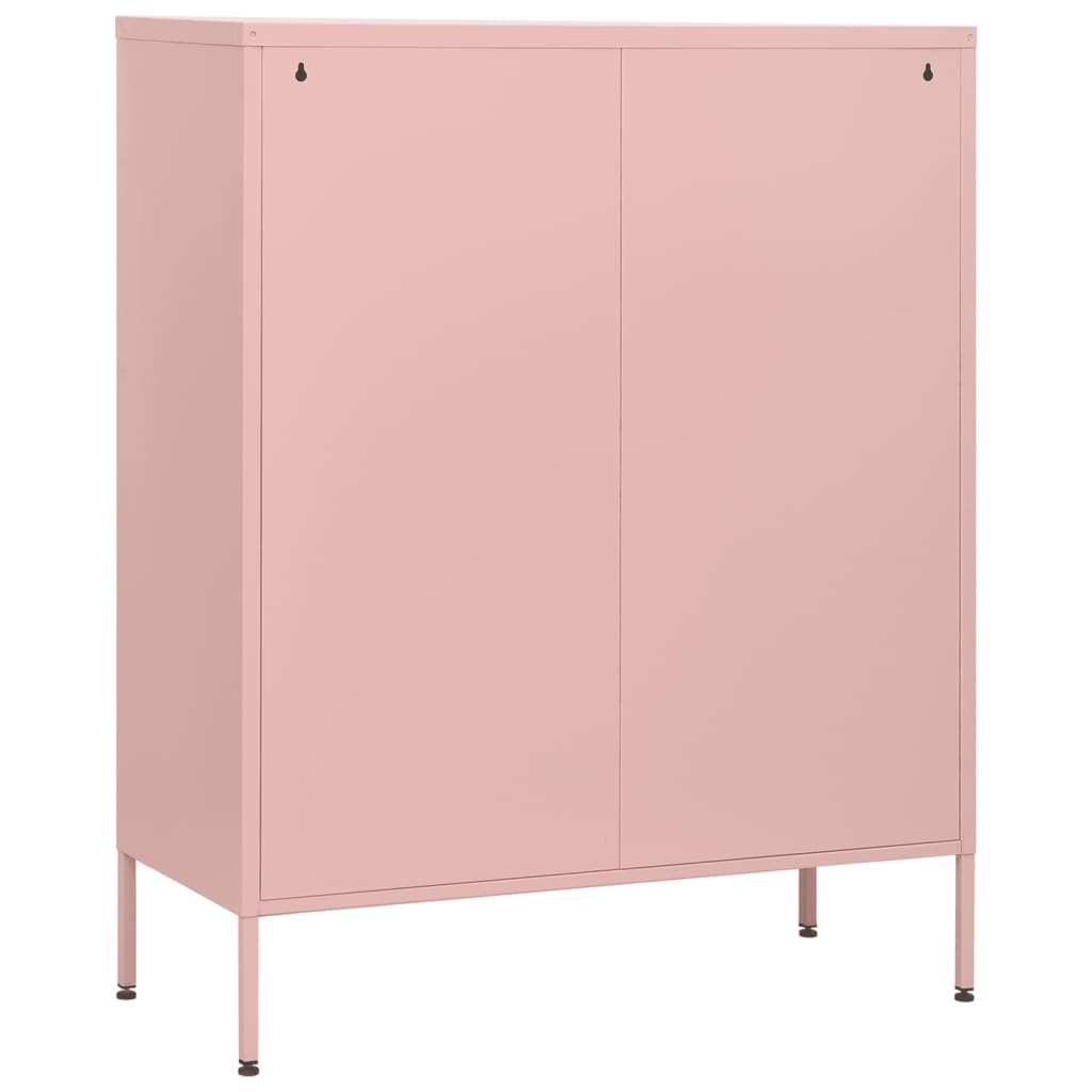 Chest of drawers pink 80x35x101.5 cm steel