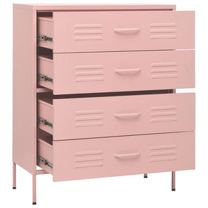 Chest of drawers pink 80x35x101.5 cm steel