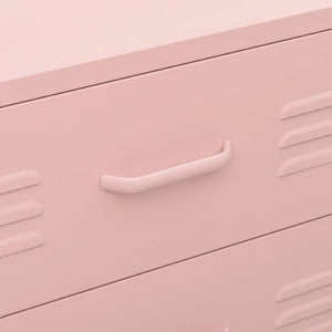 Chest of drawers pink 80x35x101.5 cm steel
