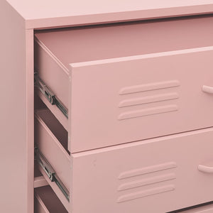 Chest of drawers pink 80x35x101.5 cm steel