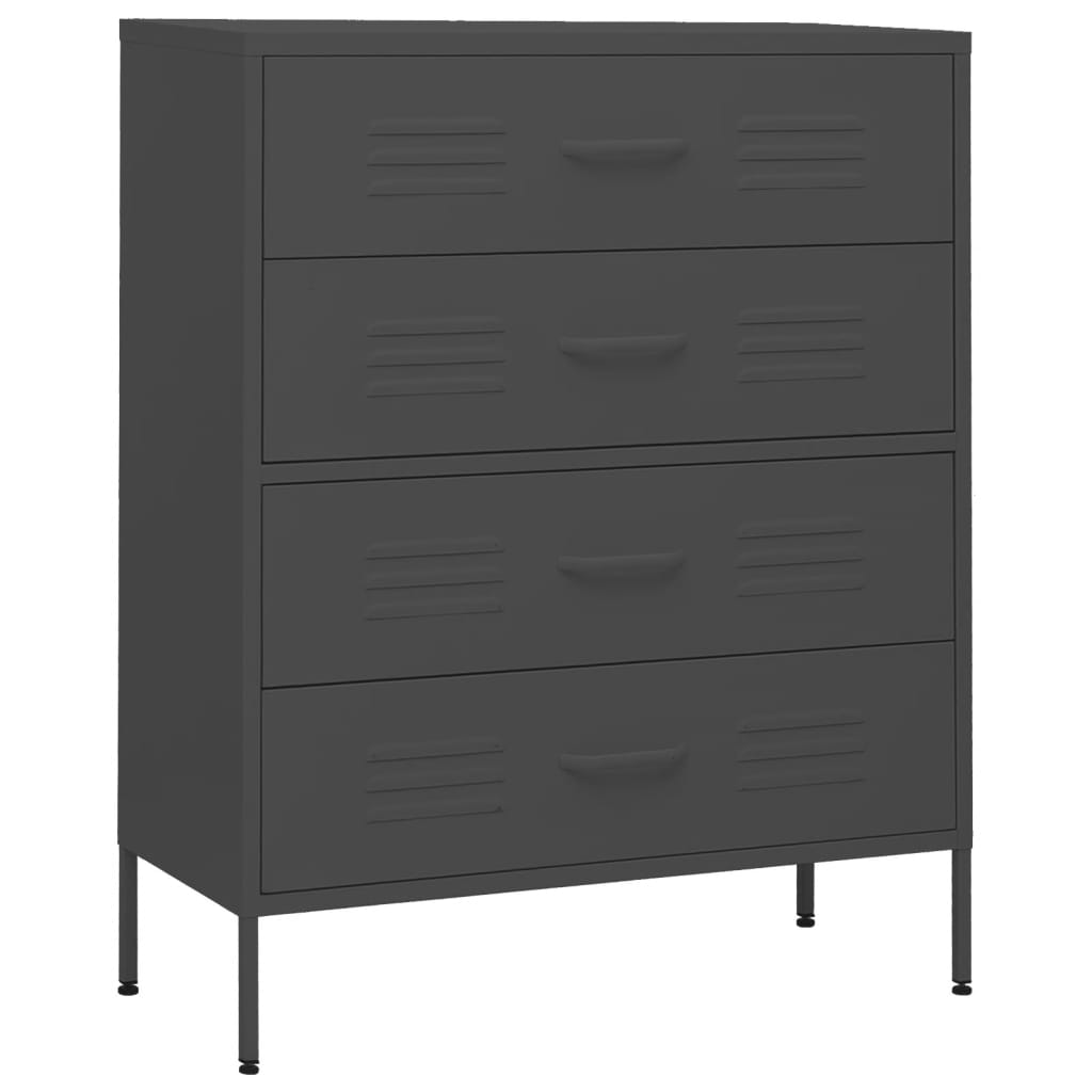 Chest of drawers anthracite 80x35x101.5 cm steel