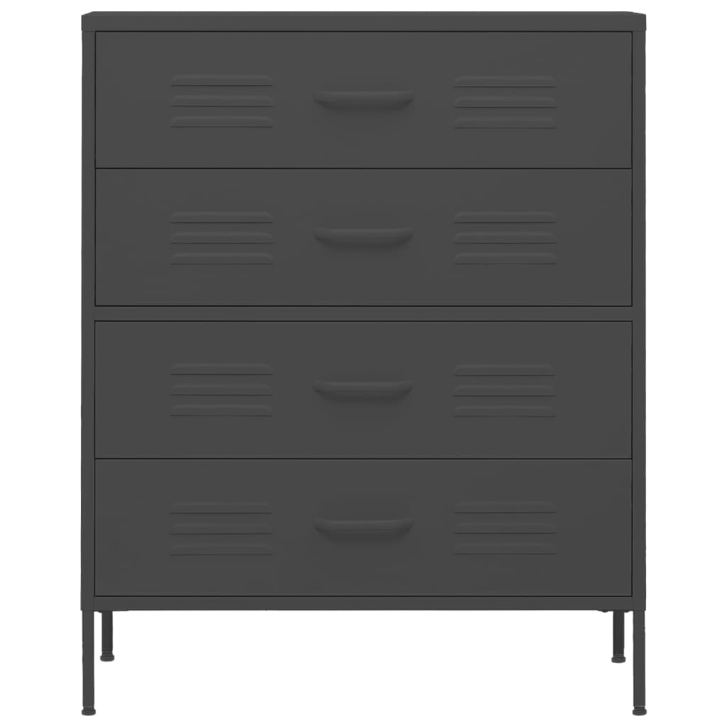 Chest of drawers anthracite 80x35x101.5 cm steel