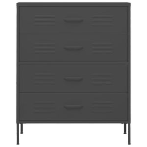 Chest of drawers anthracite 80x35x101.5 cm steel