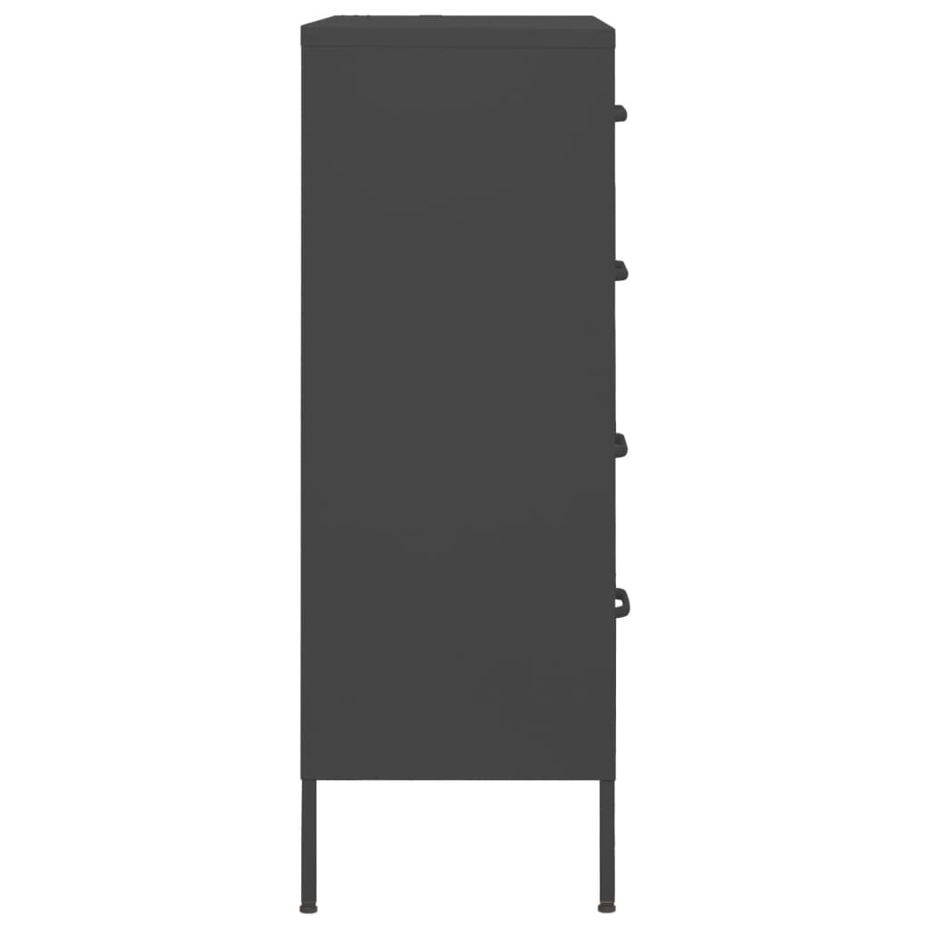 Chest of drawers anthracite 80x35x101.5 cm steel