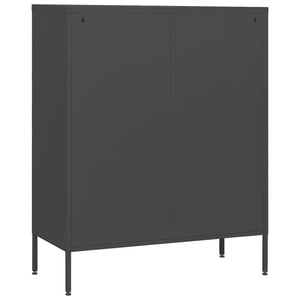 Chest of drawers anthracite 80x35x101.5 cm steel