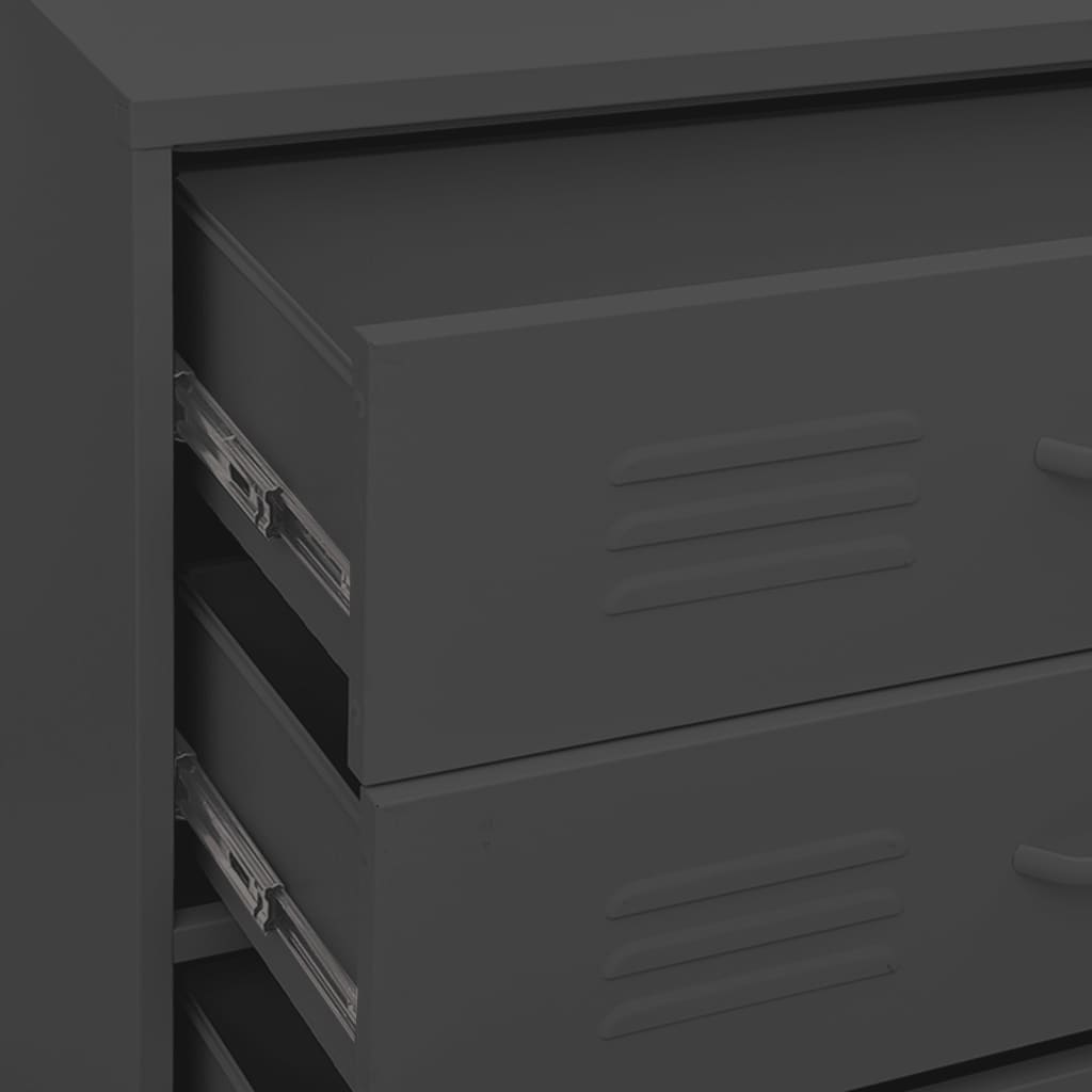 Chest of drawers anthracite 80x35x101.5 cm steel