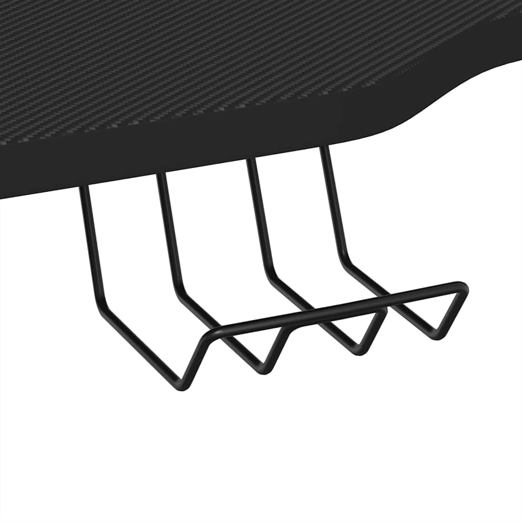 Game table with K-shaped legs black 110x60x75 cm