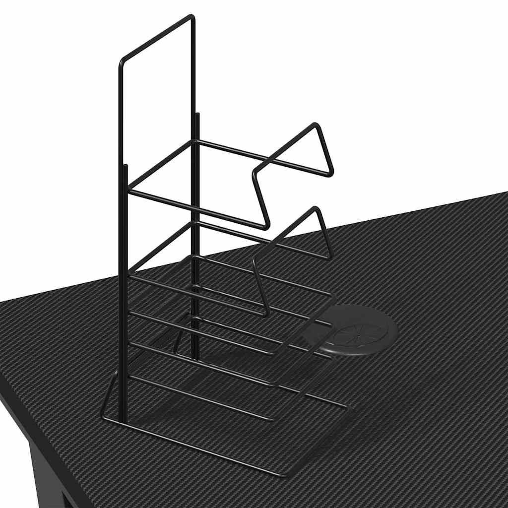 Game table with K-shaped legs black 110x60x75 cm