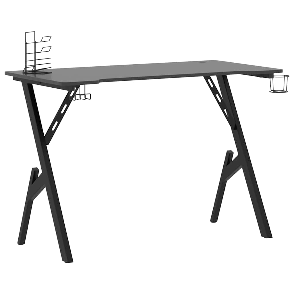 Game table with Y-shaped legs black 110x60x75 cm