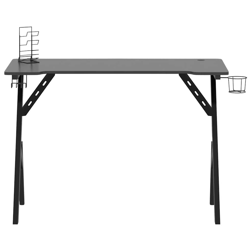 Game table with Y-shaped legs black 110x60x75 cm
