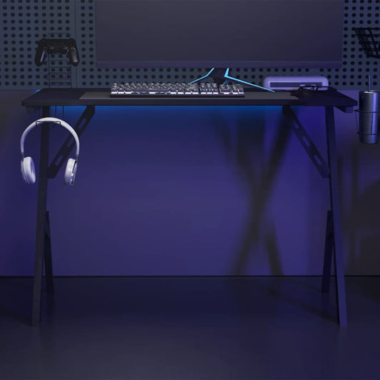 Game table with Y-shaped legs black 110x60x75 cm