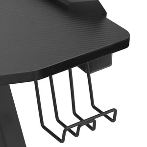 Gaming table LED with Y-shape black 90x60x75 cm
