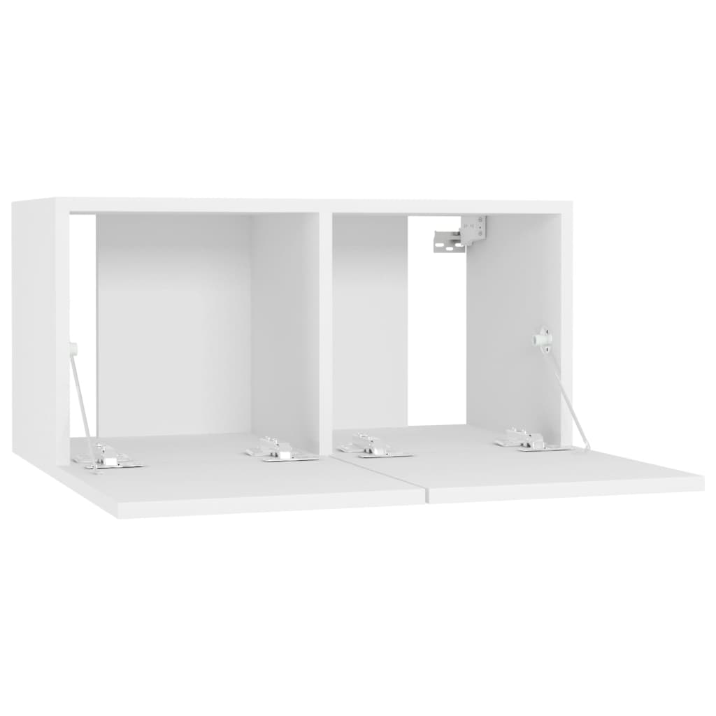Hanging TV benches 2 pcs white 60x30x30 cm