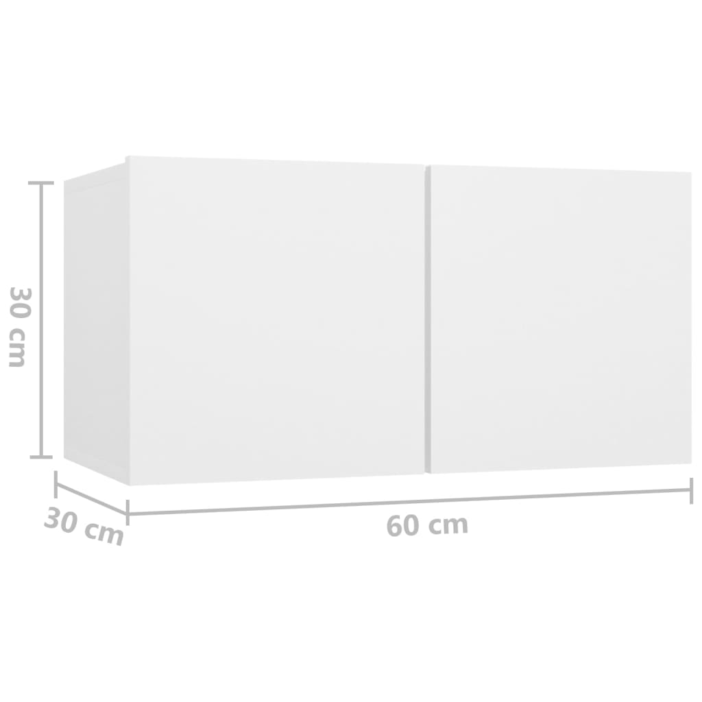 Hanging TV benches 2 pcs white 60x30x30 cm
