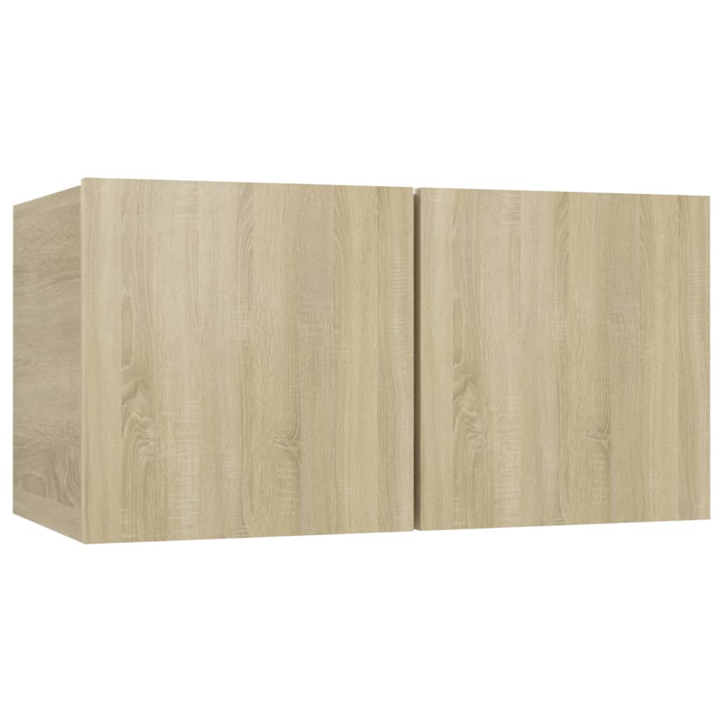 Hanging TV benches 2 pcs sonoma oak 60x30x30 cm