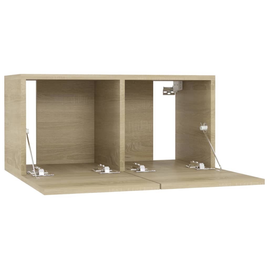 Hanging TV benches 2 pcs sonoma oak 60x30x30 cm