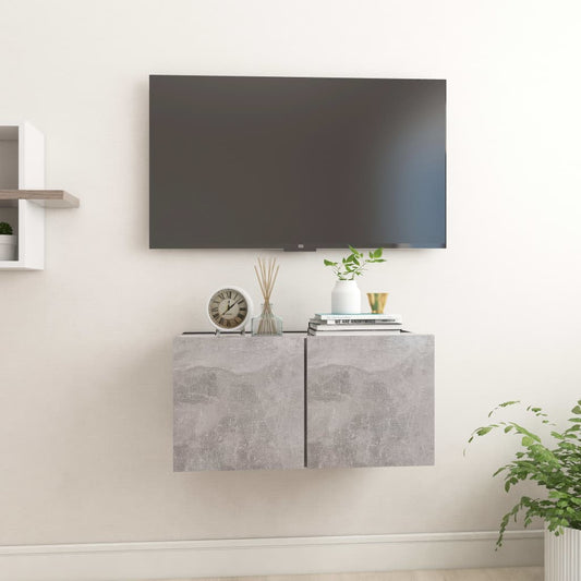 Hanging TV bench concrete grey 60x30x30 cm