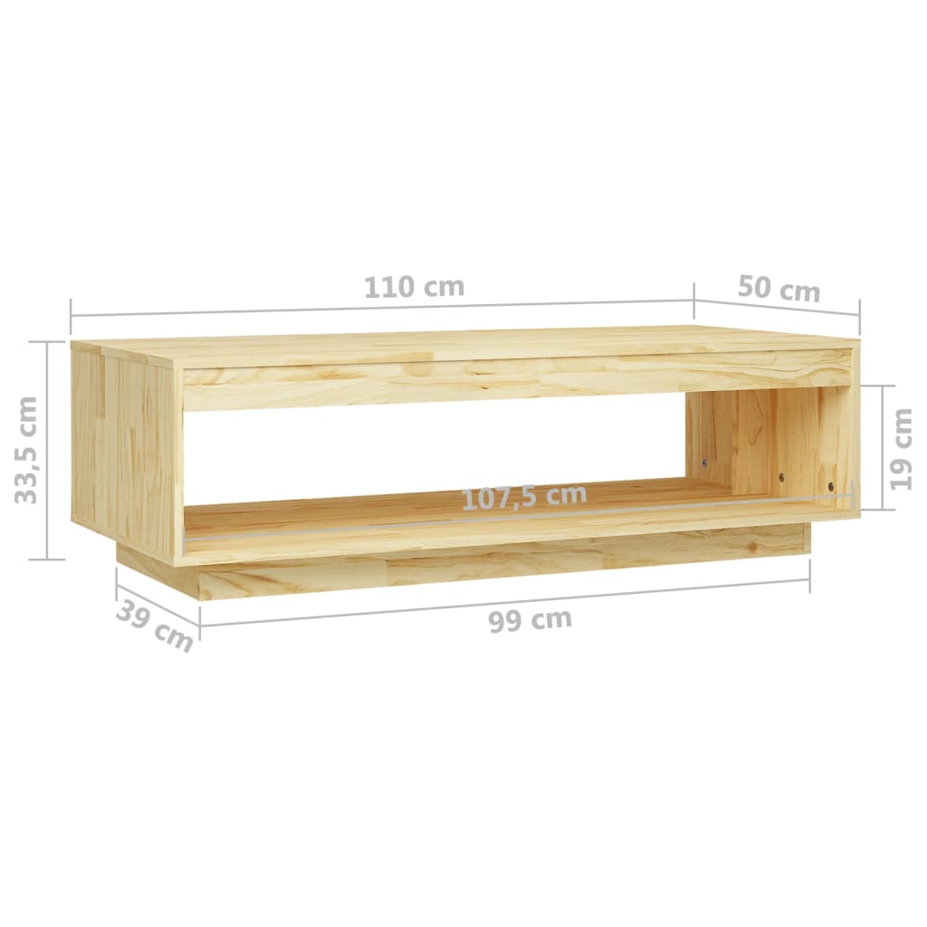 Coffee table 110x50x33.5 cm solid pine wood