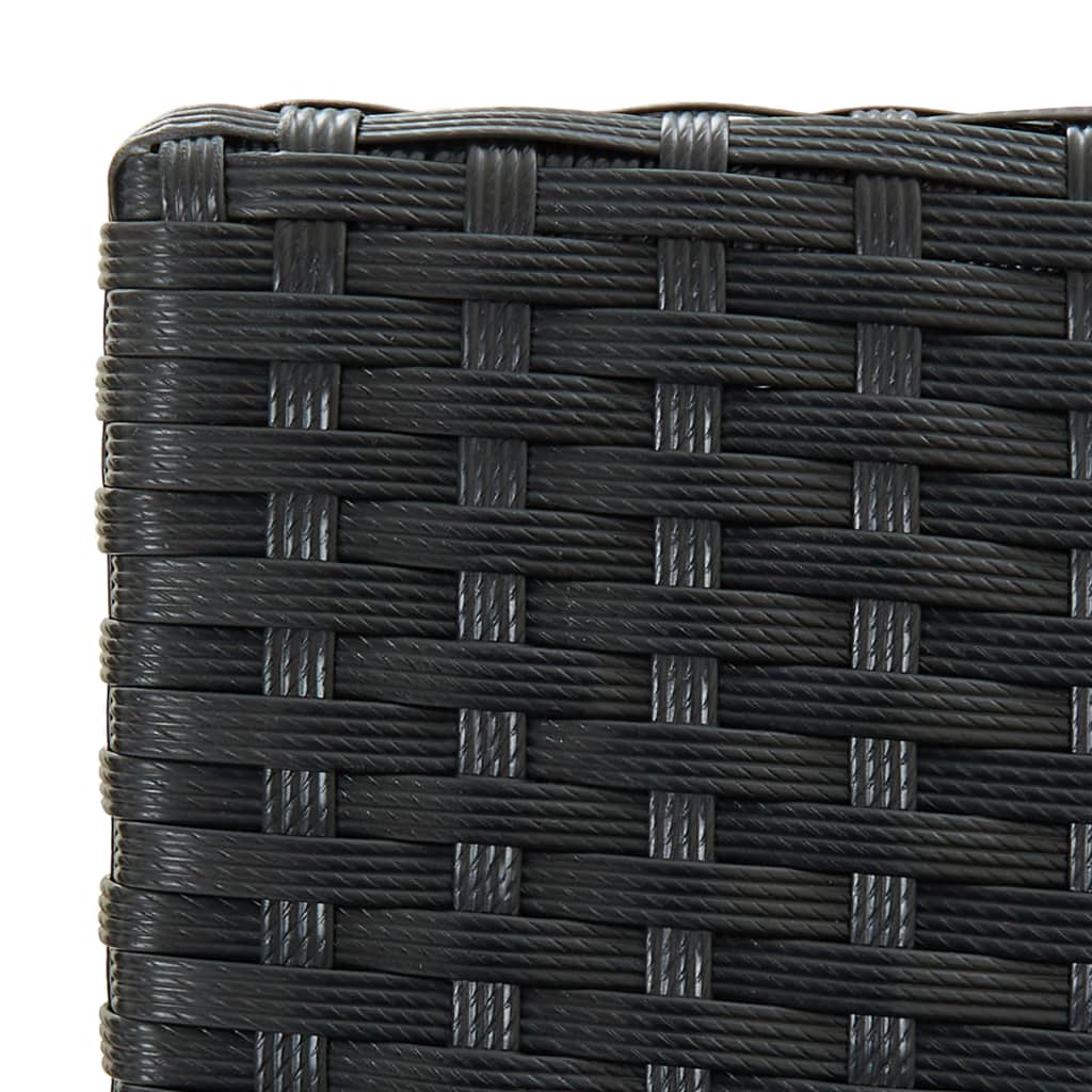Outdoor bar stools with cushions 4 pcs black poly rattan