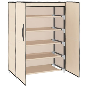 Shoe cabinet cream white 60x28x90 cm fabric