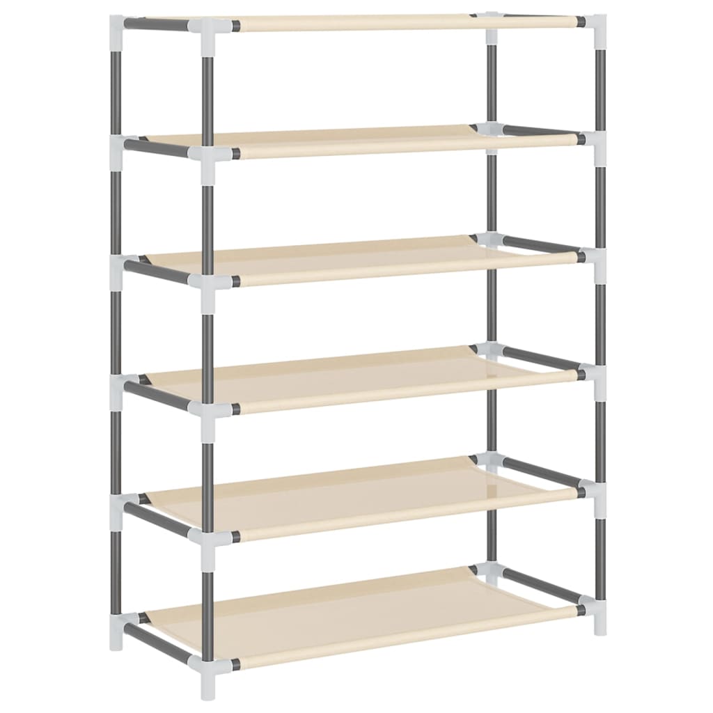 Shoe cabinet cream white 60x28x90 cm fabric