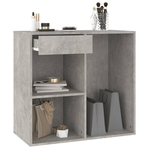 Makeup cabinet concrete gray 80x40x75 cm engineered wood