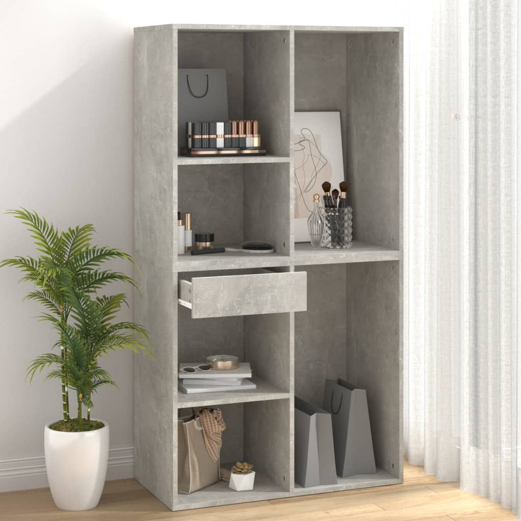 Makeup cabinet concrete gray 80x40x75 cm engineered wood