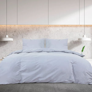 Bedding set gray 155x220 cm light microfiber