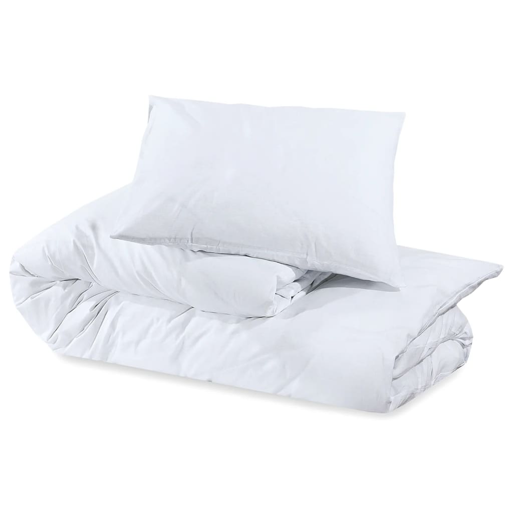 Bedding set white 140x200 cm light microfiber
