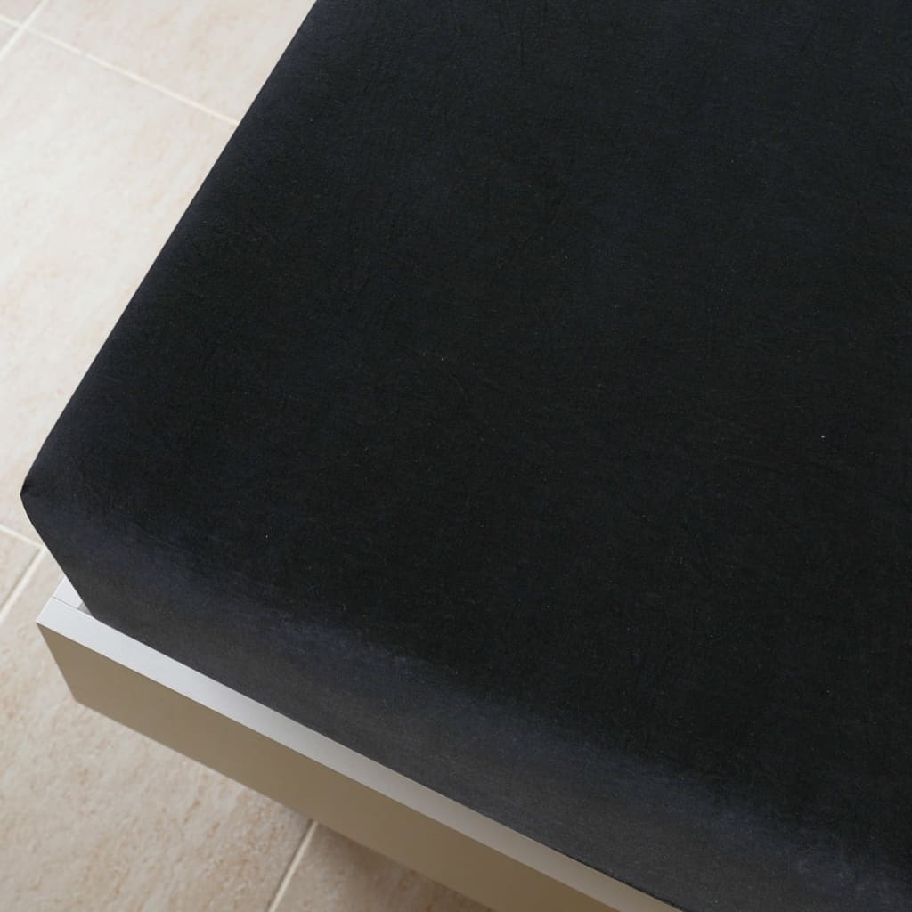 Jersey sheet black 90x200 cm cotton