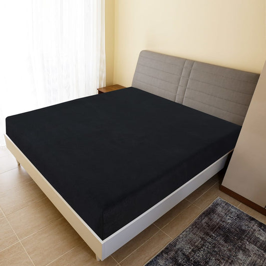Jersey sheet black 90x200 cm cotton