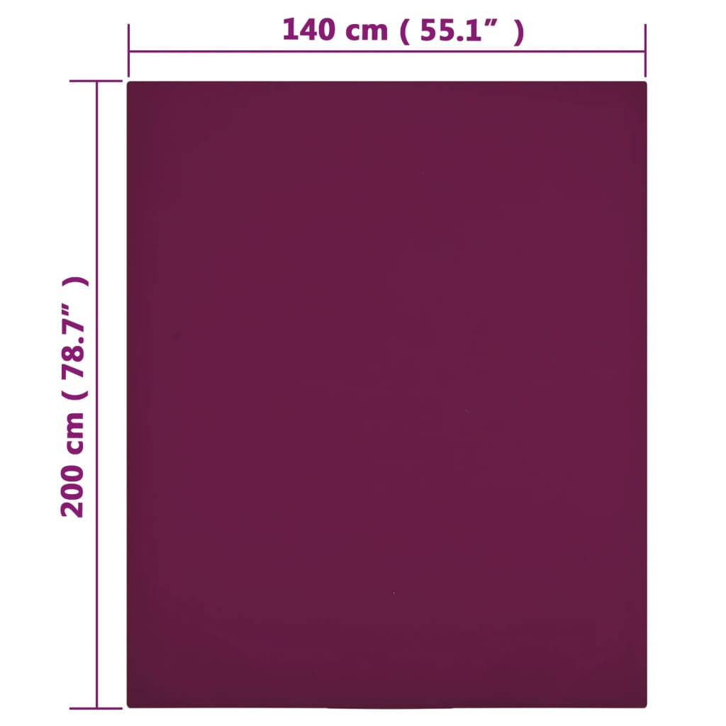 Jersey sheet 2 pcs burgundy 140x200 cm cotton