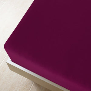 Jersey sheet burgundy 180x200 cm cotton