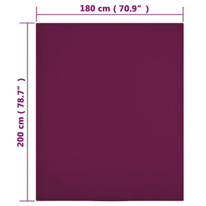 Jersey sheet burgundy 180x200 cm cotton