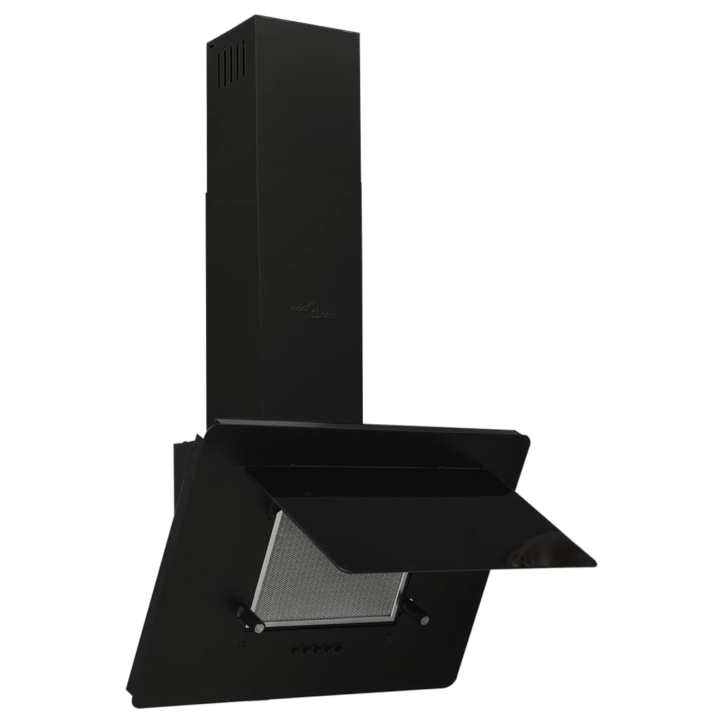 Wall-mounted kitchen hood 60 cm stainless steel and tempered glass