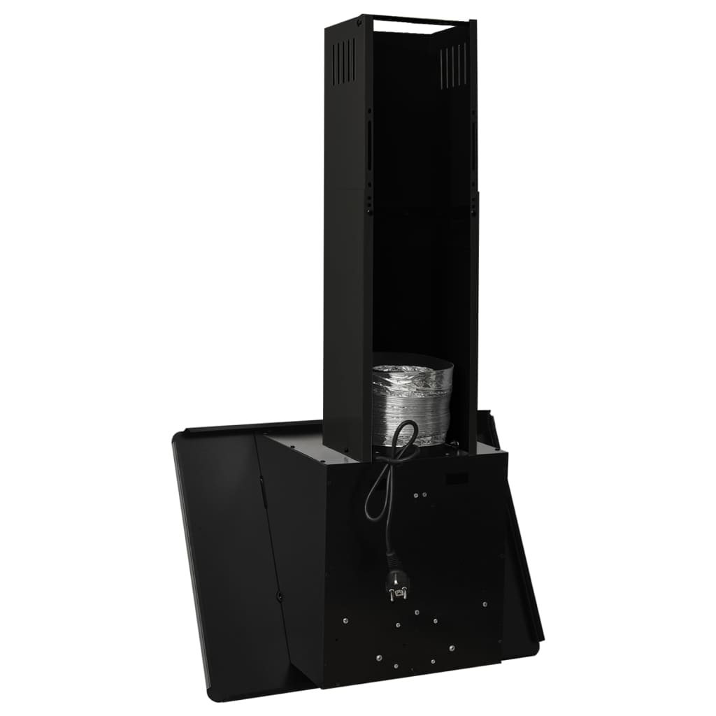 Wall-mounted kitchen hood 60 cm stainless steel and tempered glass