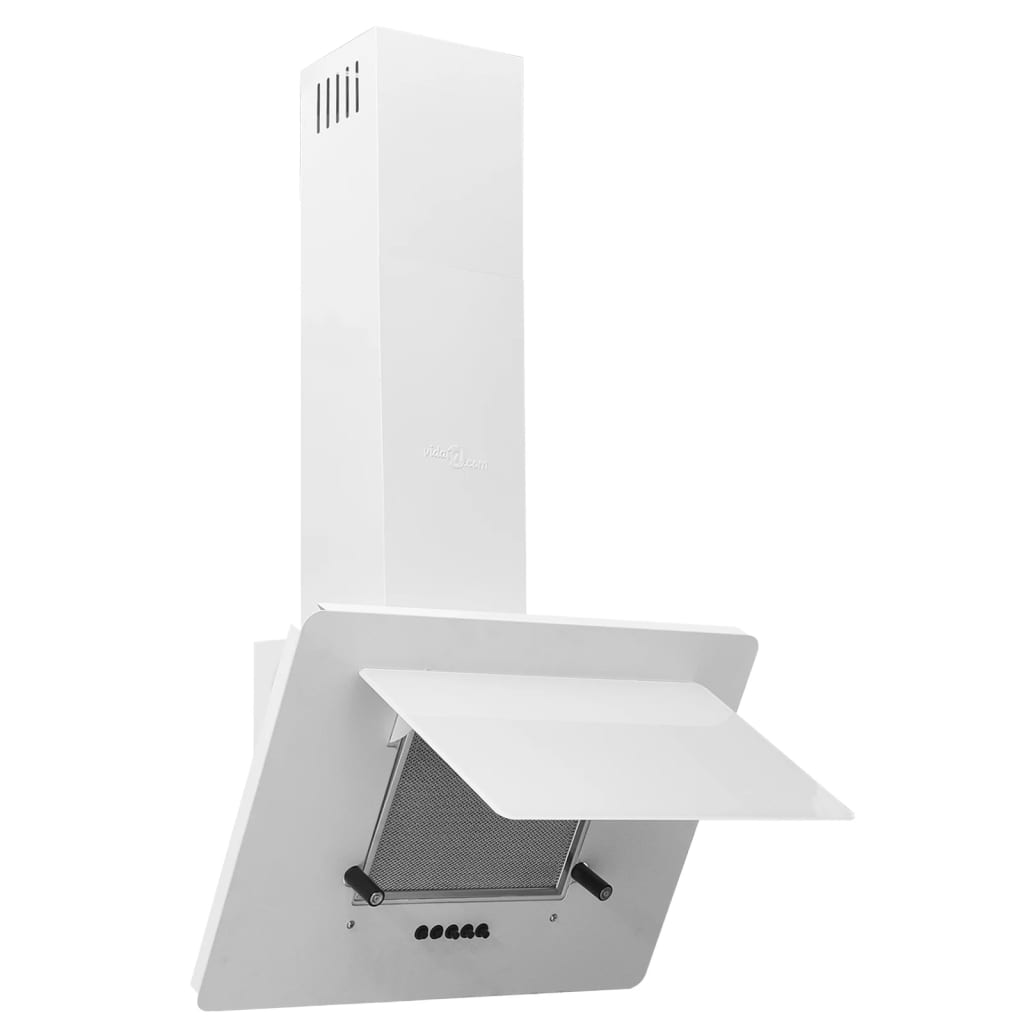 Wall-mounted kitchen hood 60 cm stainless steel and tempered glass