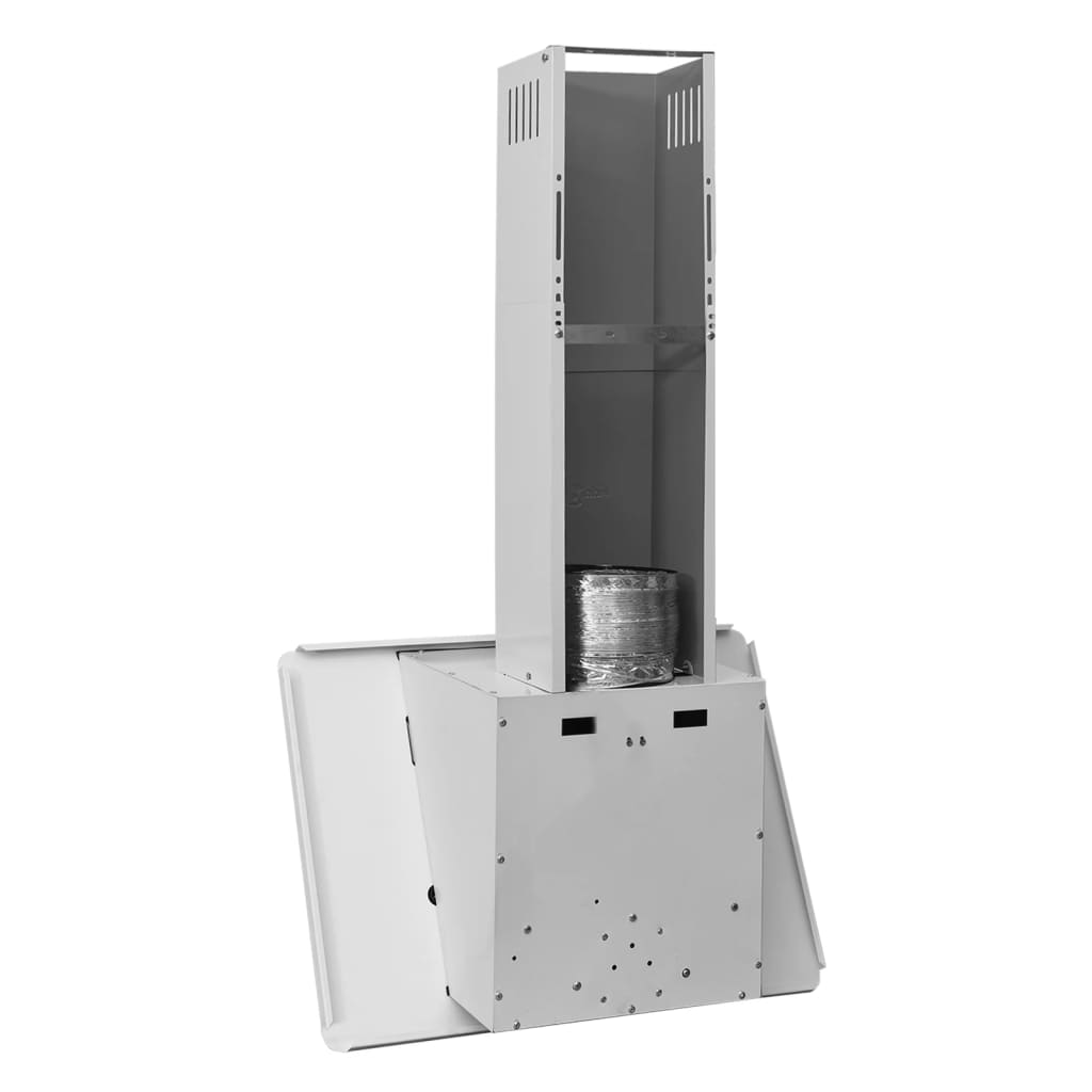 Wall-mounted kitchen hood 60 cm stainless steel and tempered glass