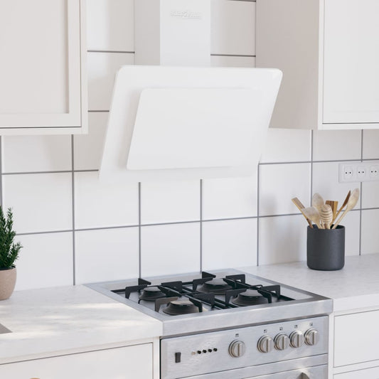 Wall-mounted kitchen hood 60 cm stainless steel and tempered glass