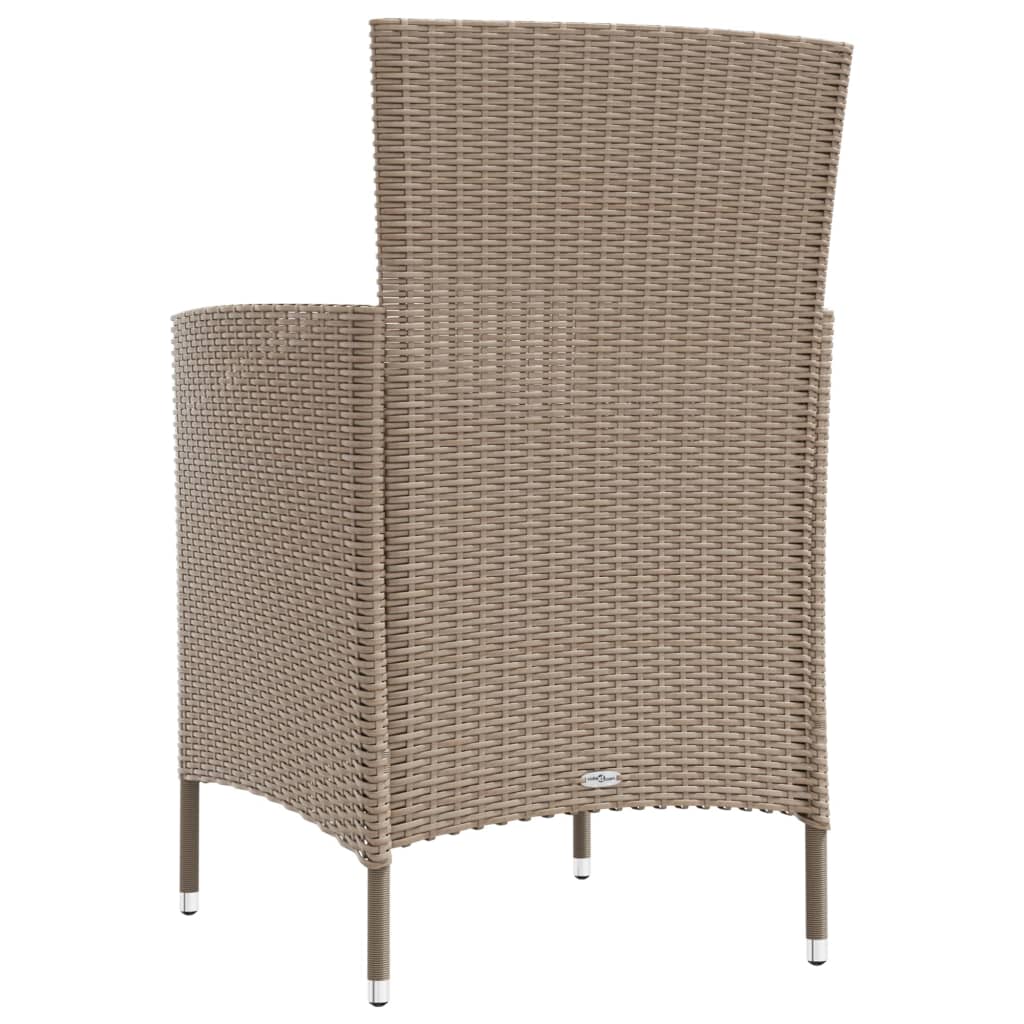 Garden chairs with cushions 2 pcs poly rattan beige