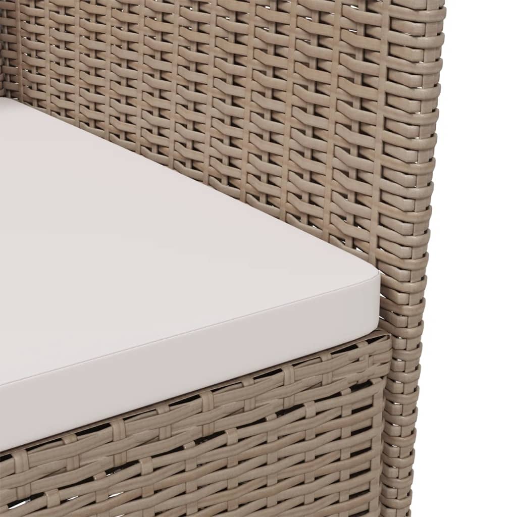 Garden chairs with cushions 2 pcs poly rattan beige